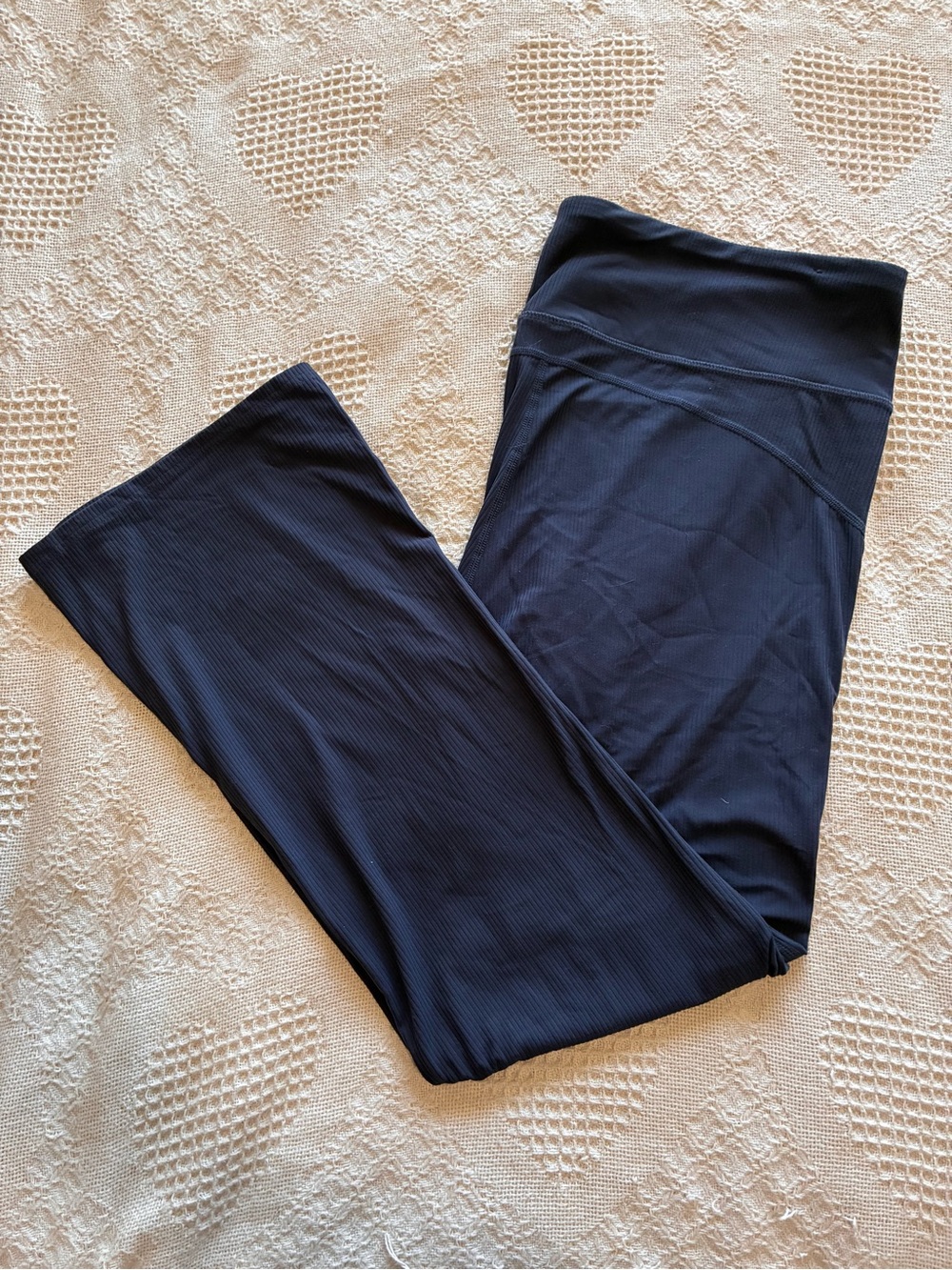 Crane Yoga Pants Navy Blue Rib Knit Women’s Size XL Excellent Condition.